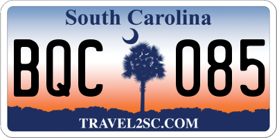 SC license plate BQC085
