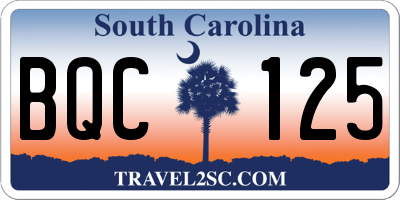 SC license plate BQC125