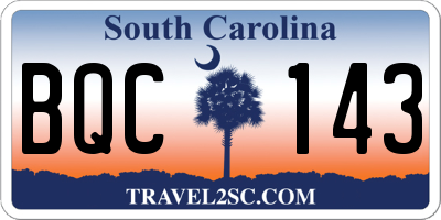 SC license plate BQC143