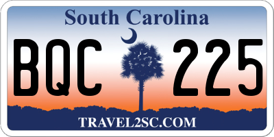 SC license plate BQC225