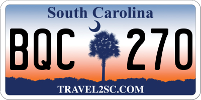 SC license plate BQC270