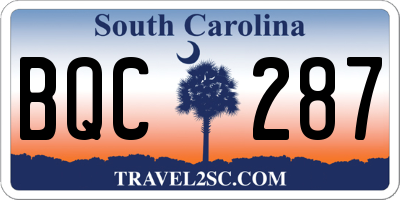 SC license plate BQC287