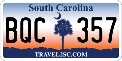 SC license plate BQC357