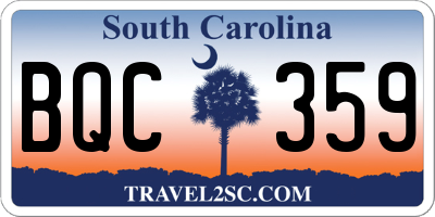 SC license plate BQC359