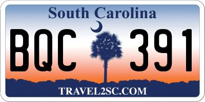 SC license plate BQC391