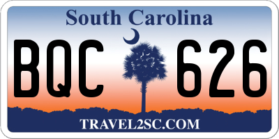 SC license plate BQC626