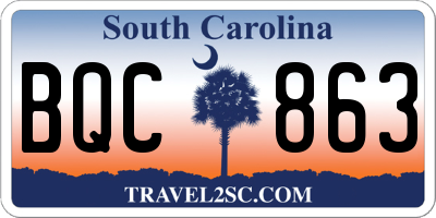 SC license plate BQC863