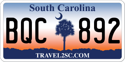 SC license plate BQC892