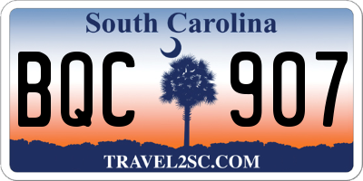 SC license plate BQC907