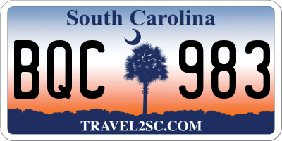 SC license plate BQC983