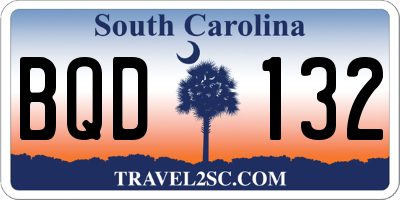 SC license plate BQD132