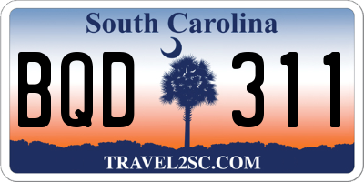 SC license plate BQD311