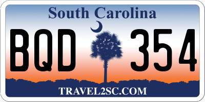 SC license plate BQD354