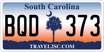 SC license plate BQD373