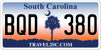 SC license plate BQD380
