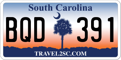 SC license plate BQD391