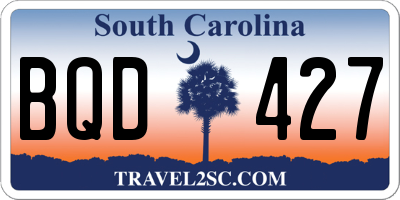 SC license plate BQD427
