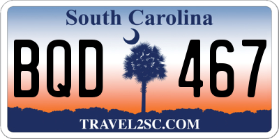 SC license plate BQD467