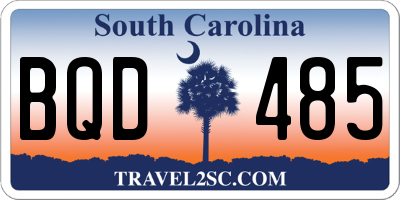 SC license plate BQD485