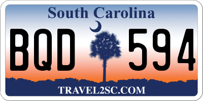 SC license plate BQD594