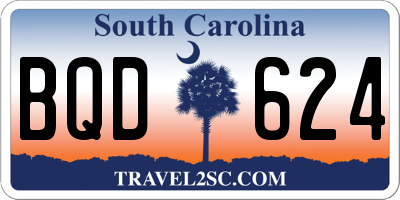 SC license plate BQD624