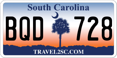 SC license plate BQD728