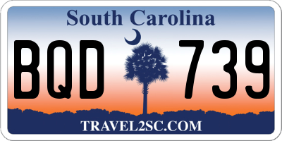 SC license plate BQD739