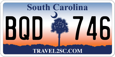 SC license plate BQD746