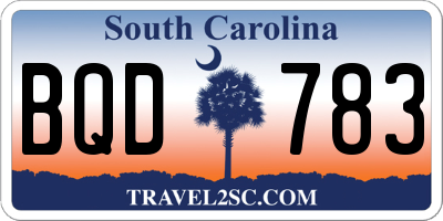 SC license plate BQD783