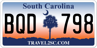 SC license plate BQD798