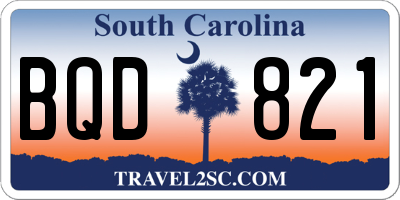 SC license plate BQD821