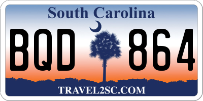 SC license plate BQD864