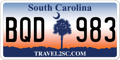 SC license plate BQD983