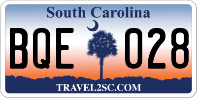 SC license plate BQE028