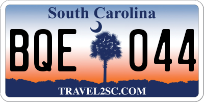 SC license plate BQE044