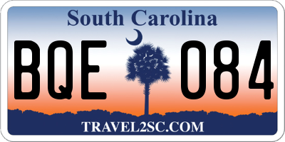 SC license plate BQE084