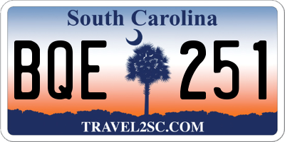 SC license plate BQE251