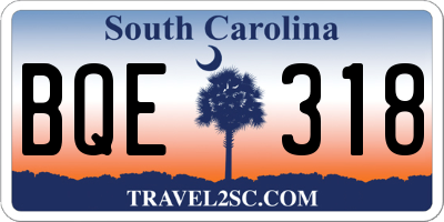 SC license plate BQE318