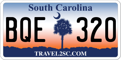 SC license plate BQE320