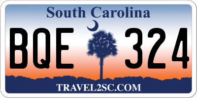 SC license plate BQE324