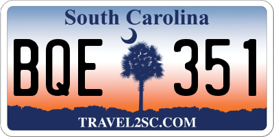 SC license plate BQE351