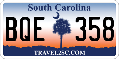 SC license plate BQE358