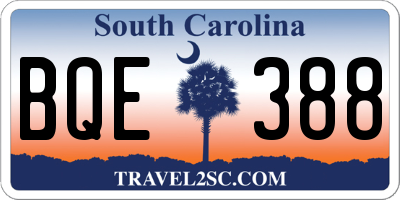 SC license plate BQE388
