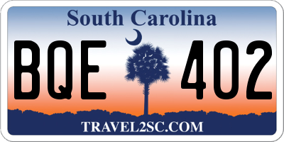 SC license plate BQE402