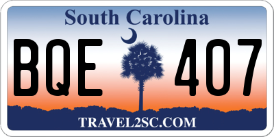 SC license plate BQE407