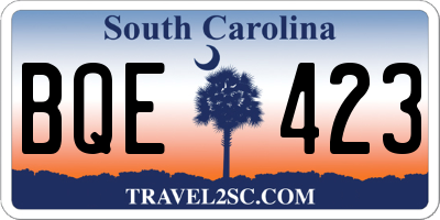 SC license plate BQE423