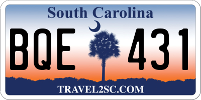 SC license plate BQE431