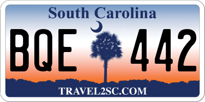 SC license plate BQE442