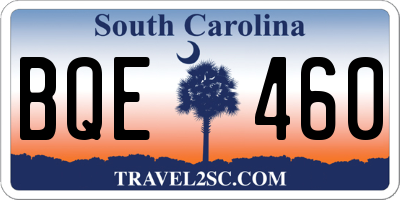 SC license plate BQE460