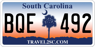 SC license plate BQE492
